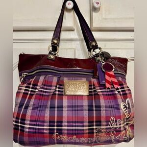 Coach Multicolor Plaid Shoulder Bag